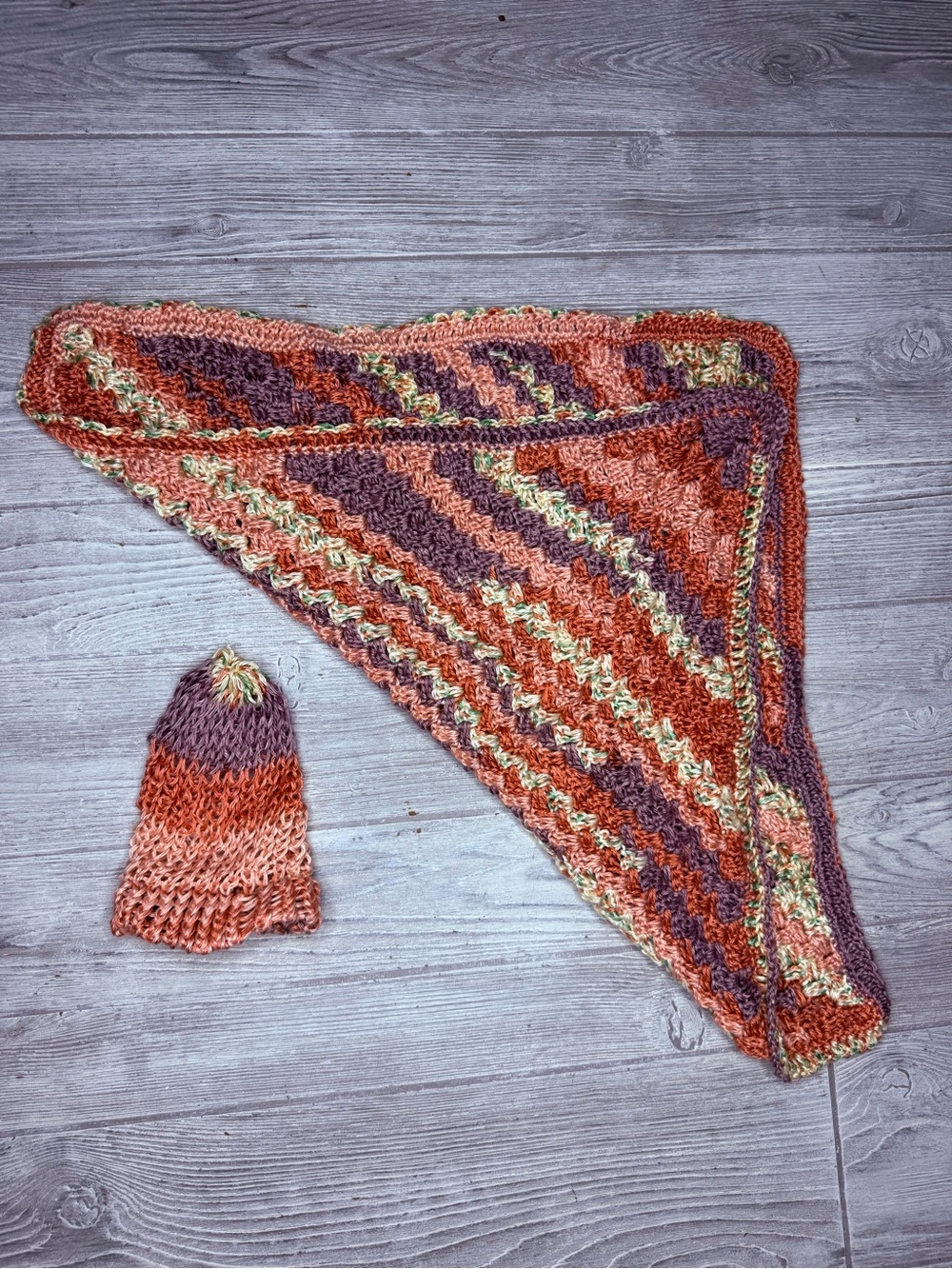 New Handmade crochet baby blanket and matching baby hat neutral newborn set